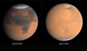 Mars dust clouds 