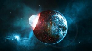 Moon hitting earth
